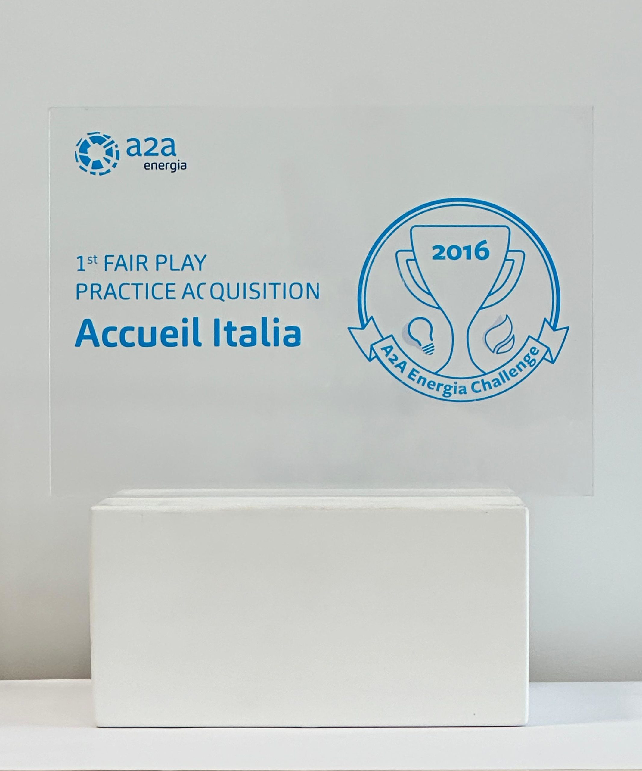 1° FAIR PLAY PRACTICE ACQUISITION - 2016 Premio A2A