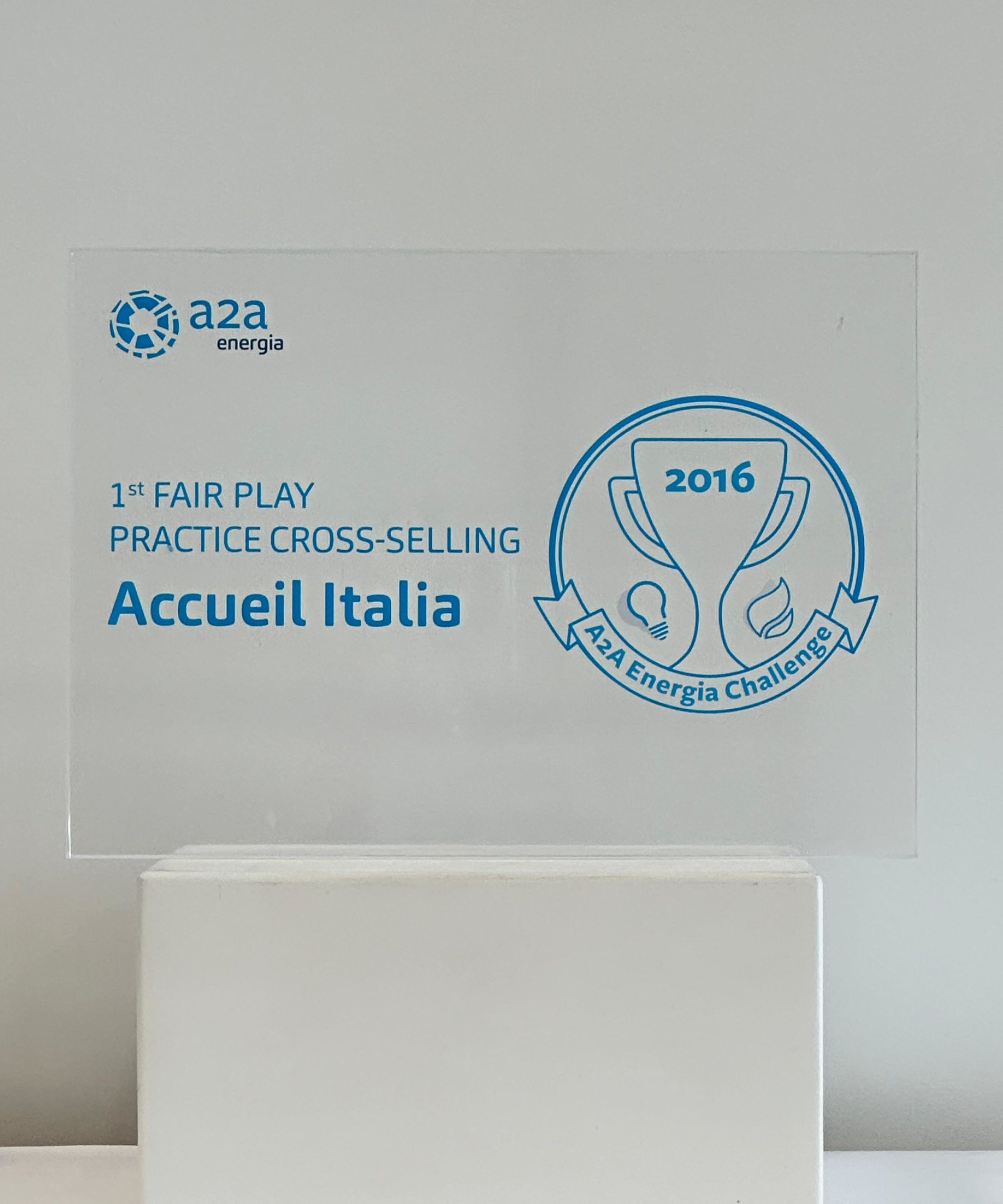 1° FAIR PLAY PRACTICE CROSS-SELLING - 2016 Premio A2A