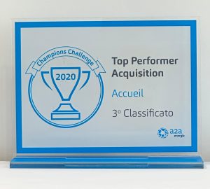 3° CLASSIFICATO TOP PERFORMER ACQUISITION - 2020 Accueil vince il premio Top Performer Acquisition