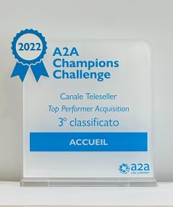 3° CLASSIFICATO TOP PERFORMER ACQUISITION -2022 Accueil vince il premio TOP PERFORMER ACQUISITION