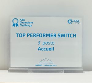 3° POSTO TOP PERFORMER SWITCH - 2019 Accueil vince il premio Top Performer Switch