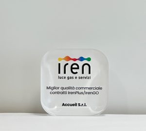 Miglior qualità commerciale contratti IrenPlus-IrenGO Accueil vince il premio miglior qualità commerciale contratti Irenplus-Irengo