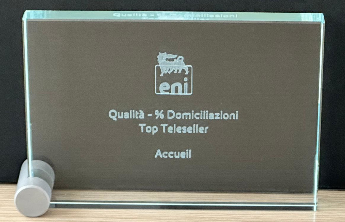 Qualità - % Domiciliazioni Top Teleseller Accueil vince il premio Qualità - % Domiciliazioni Top Teleseller