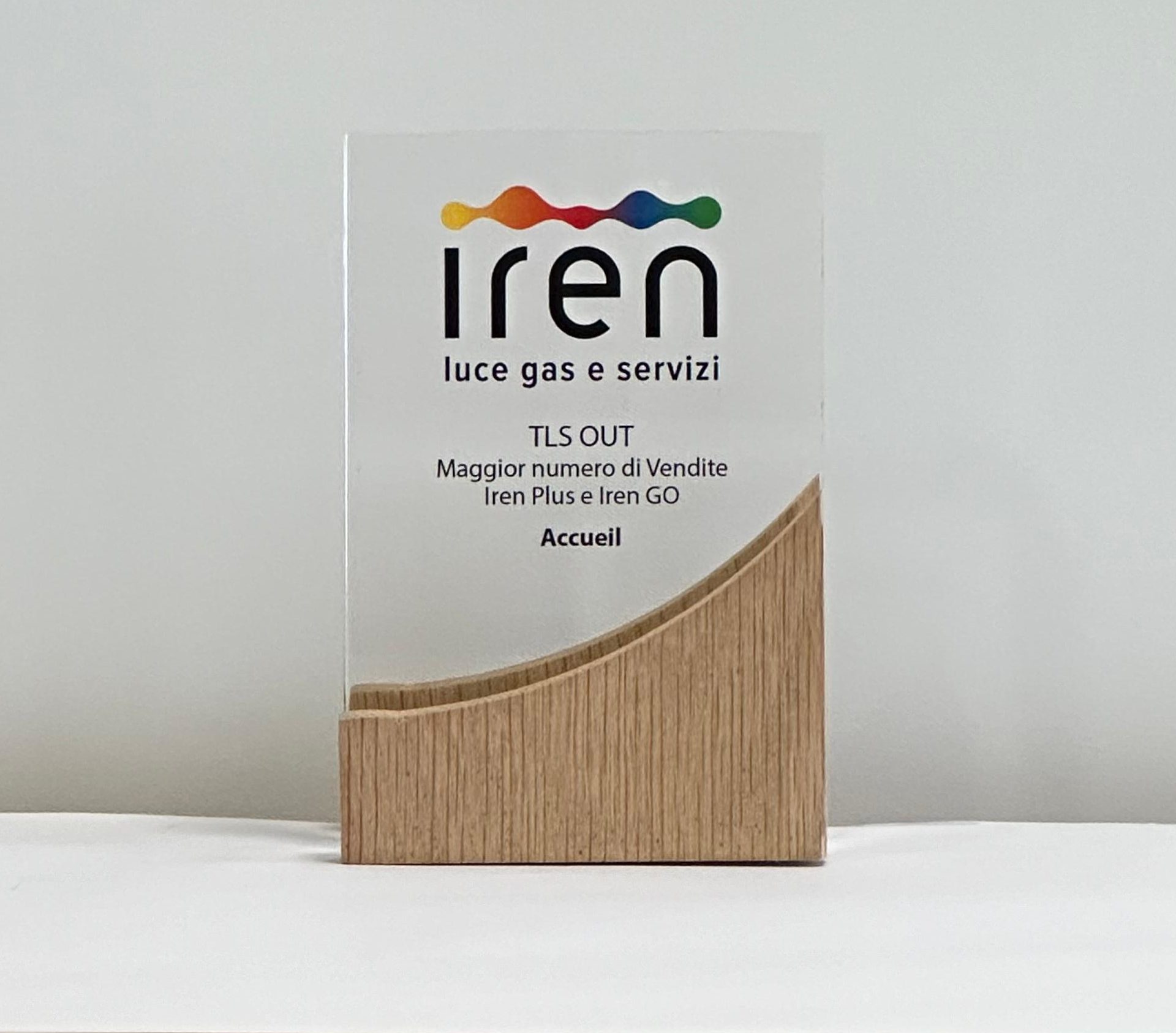 TLS OUT Maggior numero di Vendite Iren Plus e Iren GO Accueil vince il premio TLS OUT maggior numero di vendite iren plus e iren go