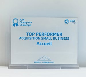 TOP PERFORMER ACQUISITION SMALL BUSINESS - 2019 Accueil vince il premio Top Performer Acquisition Small Business