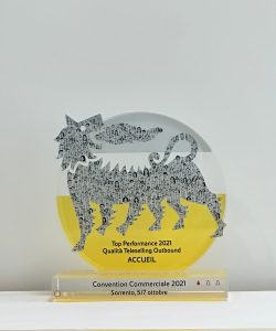 Top Performance Qualità Teleselling Outbound - 2021 Accueil vince il premio Top Performance Qualità Teleselling Outbound - 2021